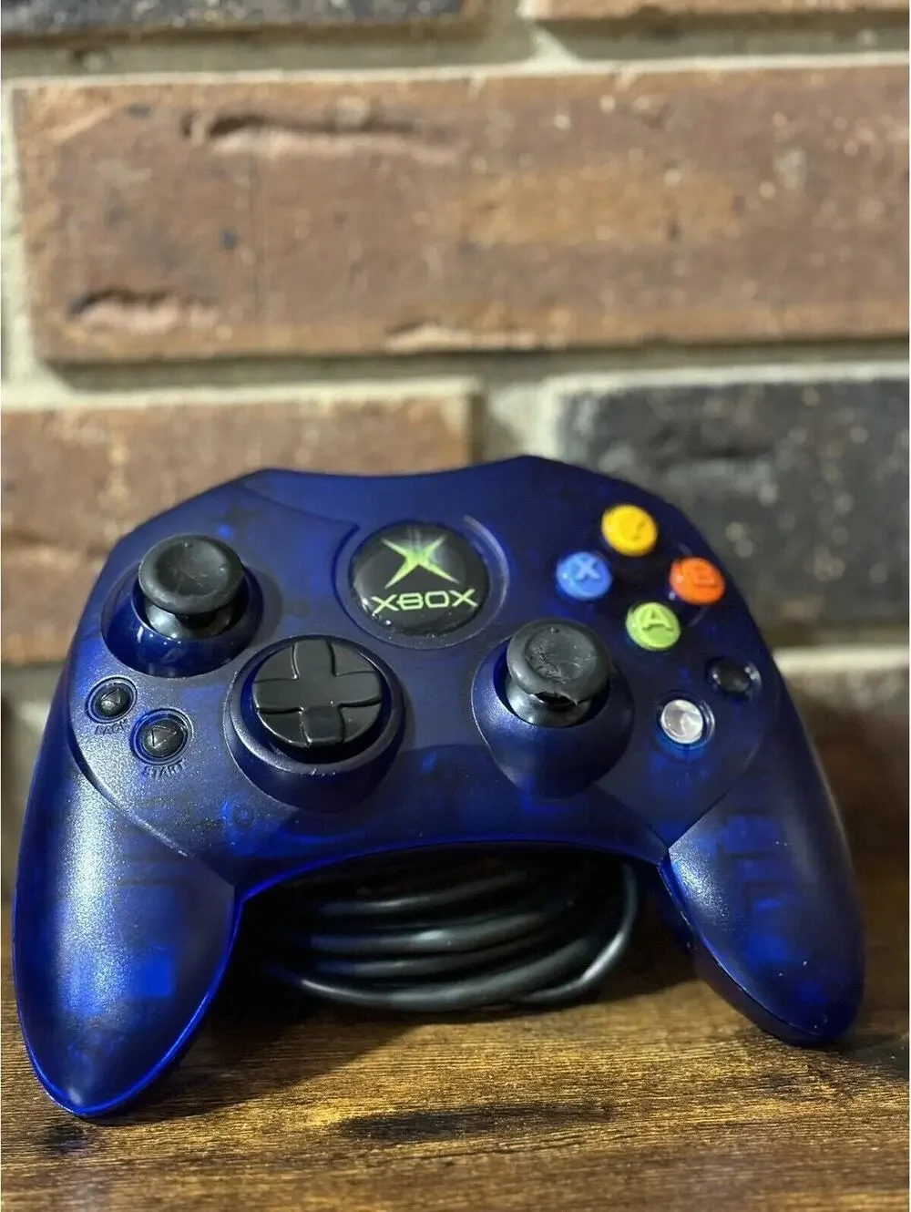 Original Xbox Controller - Blue Transparent Wired Gamepad